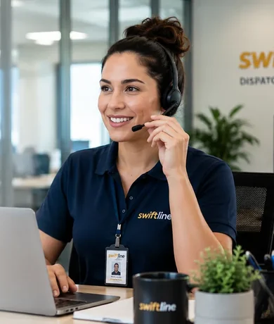 Swiftline contact and courier support workflow visual