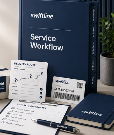 Swiftline dispatcher coordinating urgent courier activity